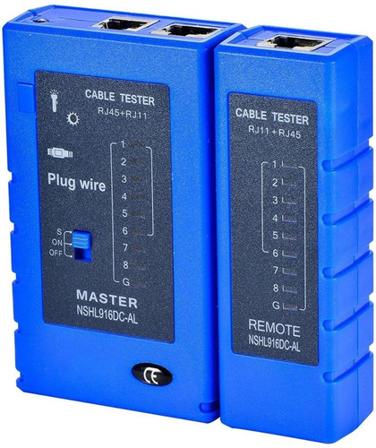 Imagen 1 de 8 de Tester Probador De Cable Red Rj45 Rj11-12 Micro Usb Bateria