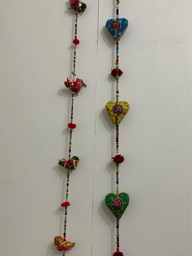 Tira India Decorativa Corazones Y Pajaritos De Tela (Usado)