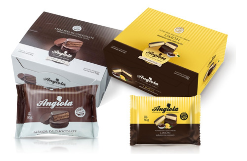 Pack X2 Alfajor Angiola Bañado X 12u Sin Tacc Limon - Choco