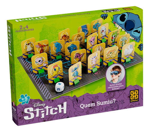 Jogo Tabuleiro Quem Sumiu Stitch Criança Brinquedo Infantil