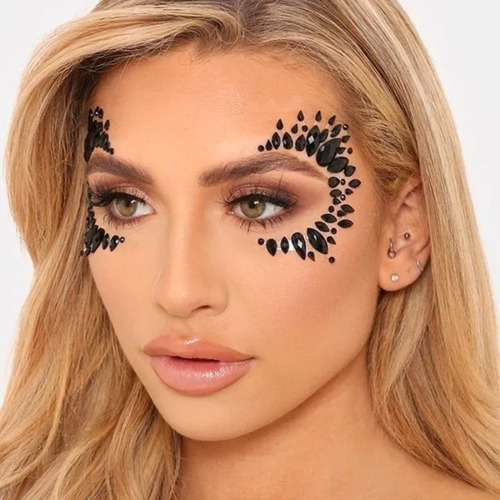 Imagen 3 de 10 de Gemas Autoadhesivas Rostro Cuerpo Strass Brillos Piedras
