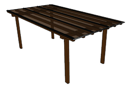 Cobertura Policarbonato Alveolar 3,00m X 6,00m - Bronze 4mm
