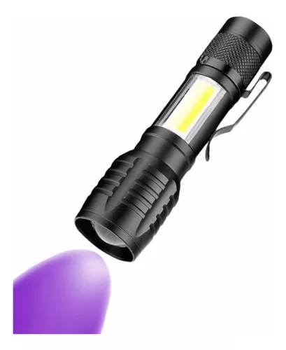 Lámpara Linterna Táctica Luz Negra Uv Ultravioleta Campismo Multiusos  Seguridad Alacranes Batería Recargable Led Q5 Color de la linterna Negro