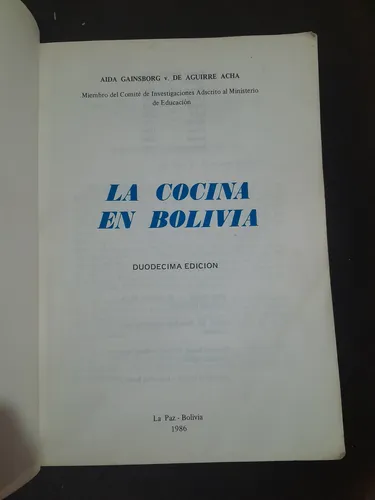 Libro La Cocina En Bolivia (Usado)