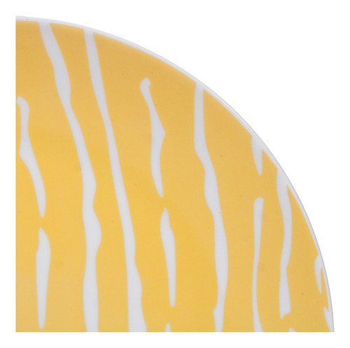 Vajilla Porcelana Crown Baccara Luril 16 Piezas Color Amarillo Rayas