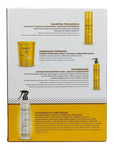 Imagem 2 de 8 de Kit Hidratação Trivitt Profissisional Itallian Reconstrução