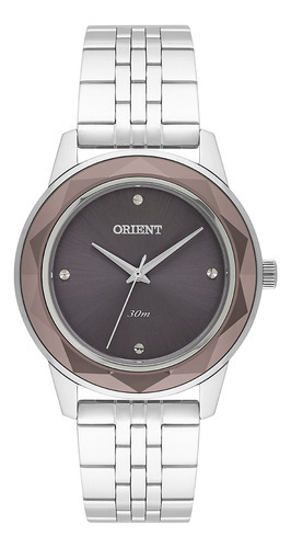 Relógio Orient Feminino Eternal Prata Fbss0087-n1sx Cor do fundo Preto