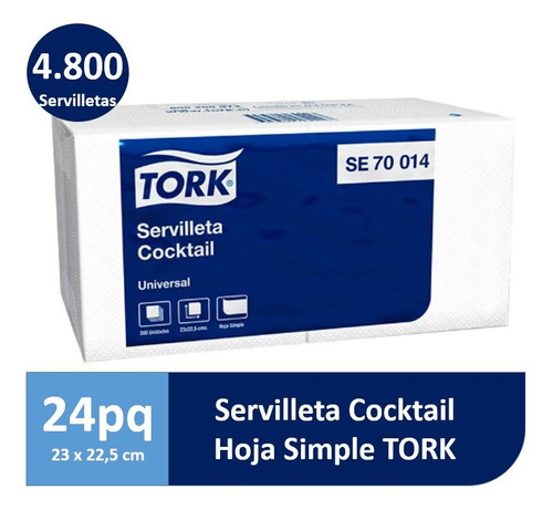 Servilleta Cocktail Tork Universal 24 Paq X 200 Unidades