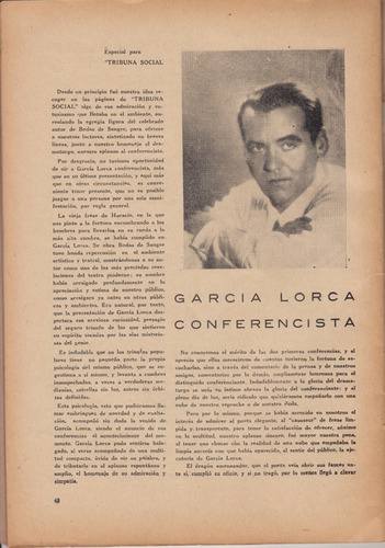 1934 Sobre Conferencia De Garcia Lorca En Montevideo Raro 