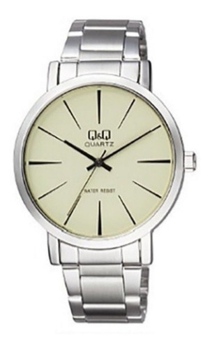 Reloj Q&q Plata Cara Beige Barras Wr Q892j202y