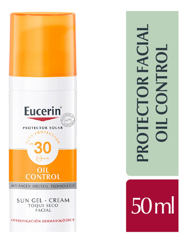 Eucerin Sun Oil Control Gel Crema Toque Seco Fps 30 X 50 Ml