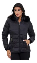 Comprar Jaqueta Puffer Feminina Peluciada Inverno Impermeável Capuz