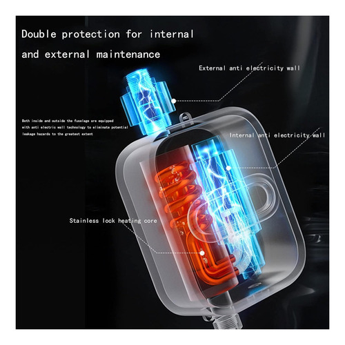 Ducha Instantánea Pequeña Con Calentador Agua Eléctrico Led