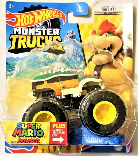 Carro Hot Wheels Super Mario Bowser 16/75 Monster Trucks
