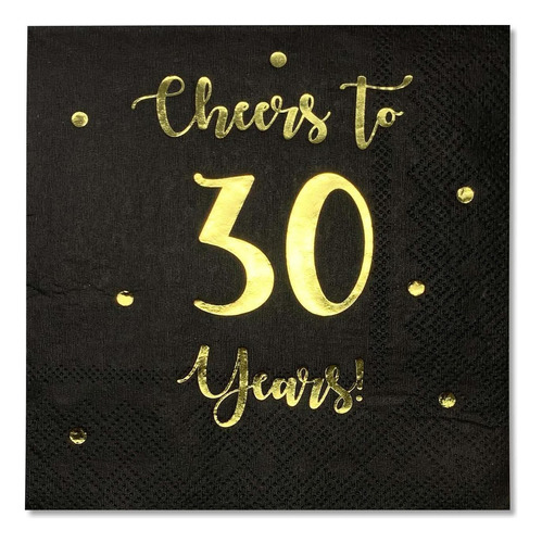 Servilletas De Cóctel Cheers To 30 Años | Happy 30th Birt
