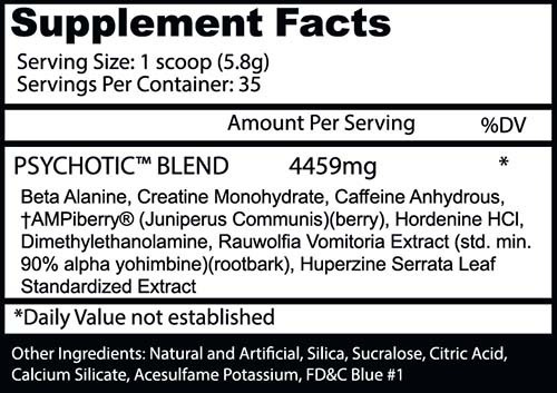 Pre Entreno Psychotic Insane Labz 35 Servicios Gummy Candy Sabor Caramelo gomoso
