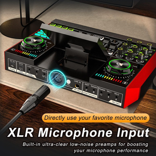 Mezclador De Audio De Juego Tenlamp G10, Tablero De Sonido E