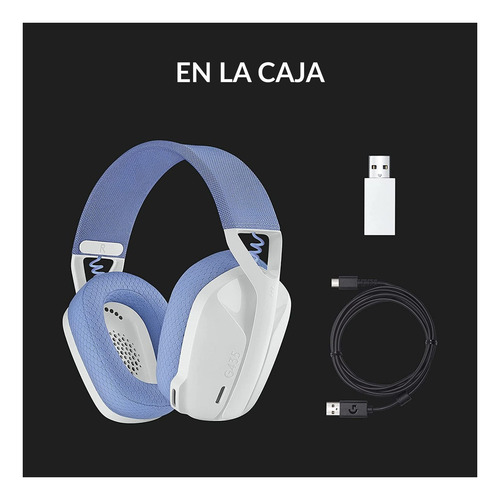 Auriculares gamer inalámbricos Logitech G Series G435 blanco crudo y lila