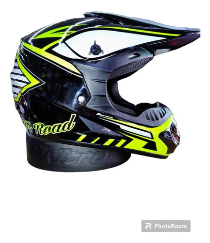 Casco Motocross Niño Negro/ Verde