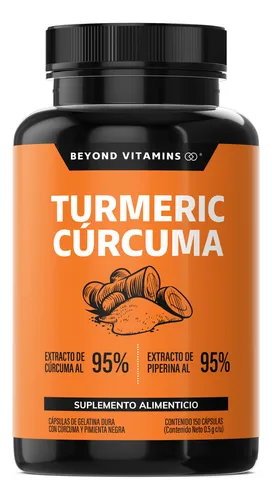 Turmeric Cúrcuma Con Extracto De Raíz De Cúrcuma Estandarizada Al 95% Y Pimienta Negra Al 95% Curcumina 95% De Curcuminoides Suplemento Alimenticio 150 Cápsulas Beyond Vitamins