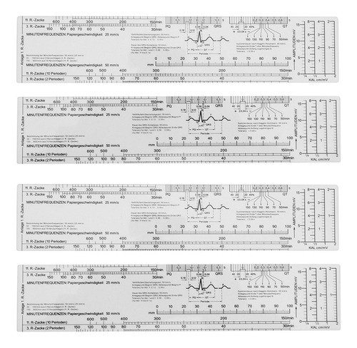 4 Tarjetas De Bolsillo Para Electrocardiogramas En Inglés