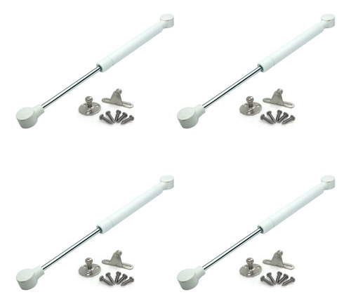 4x Pistão Amortecedor A Gás Para Móveis Armários 80n - Prata