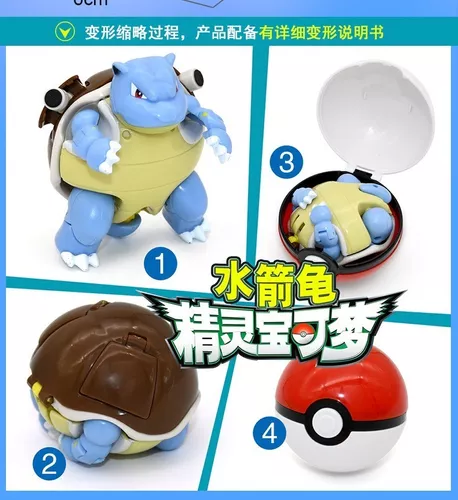 Brinquedo Pokemon Blastoise Articulado Dentro De Pokebola