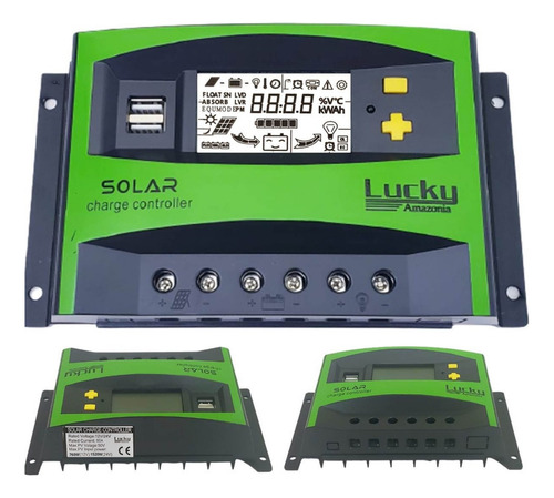 Controlador Solar Carga Pwm Lcd 60a Usb Regulador Automático