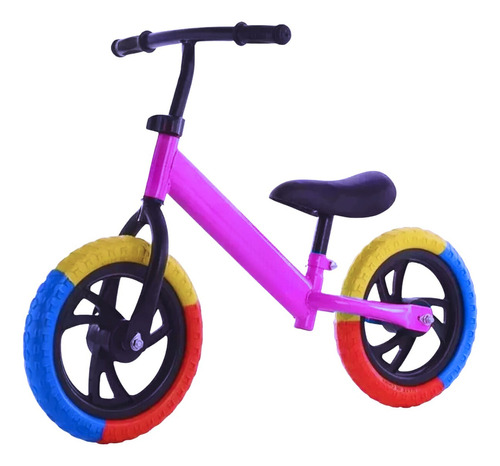 Bicicleta Equilibrio Sin Pedales Aprendizaje Niños Color Fucsia-tricolor