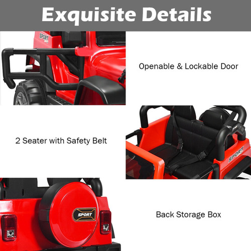 Carrito Electrico Para Niños De 2 Plazas 12v Red Gpl