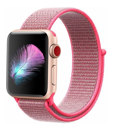 Correa Para Applewatch Nylon Bucle Rosada 42mm / 44mm