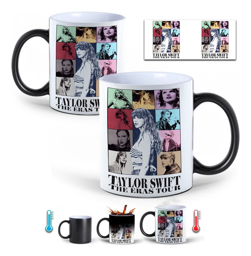 Taza Mágica Taylor Swift The Eras Tour Para Café, Té