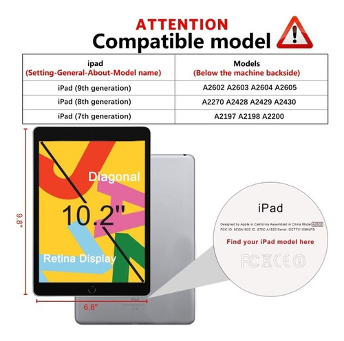 2 Piezas Mica Cristal Templado Para iPad 7 8 9 10.2 Pulgadas