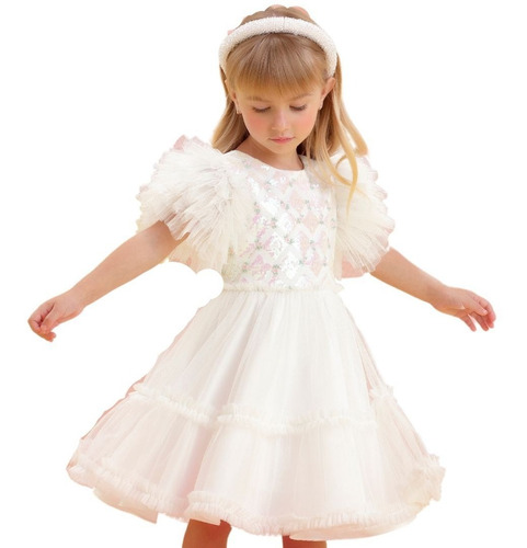 Vestido De Festa Petit Cherie Offwhite Celebration 21306 Br.