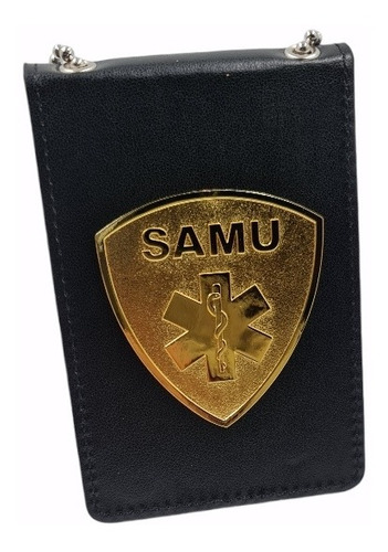 Porta Identificación Samu , Placas Metálicas En 3d Cuero Pu