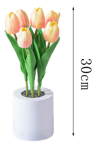 Night Light Flor Artificial Con Puerto Usb Centros De Mesa