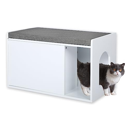 Dosker Caja De Arena Para Gatos, Muebles Ocultos, Banco De A