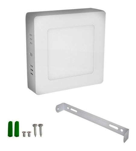 Luminaria Plafon Panel Led Cuadrado 12w Interelec Luz Fria  