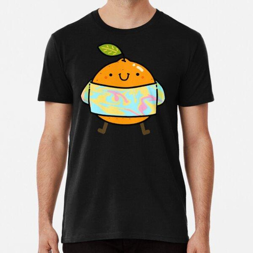 Remera Camiseta Naranja Kawaii Con Efecto Tie-dye Algodon Pr