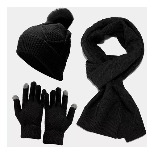 Juego De 3 Piezas De Gorro Bufanda Y Guantes
