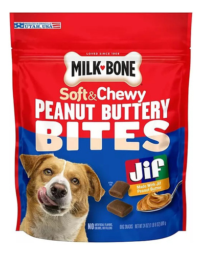 Milk-bone, Dog Treats With Jif Peanut Butter Bites , 24oz