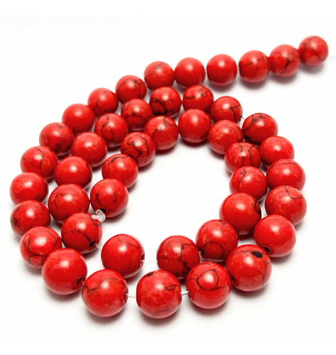 Perlas De Howlite Rojo 8mm