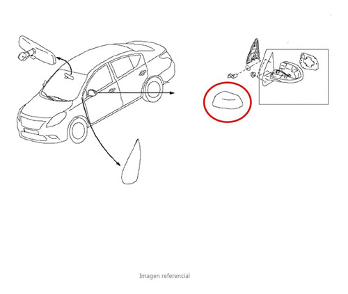 Tapa Espejo Dererecha Nissan March Note Versa Original