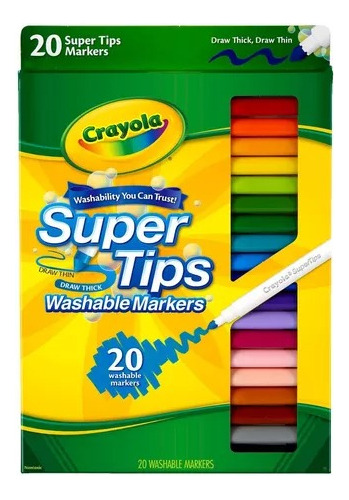 Crayola 20 Marcadores Lavables Super Tips 