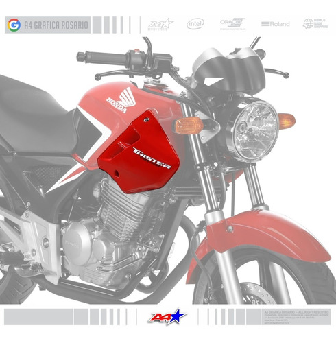 Calcos Logo Twister Para Aleta De Tanque Honda Cbx 250 2015