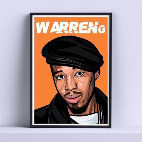 Cuadro Warren G Ilustracion Rap 90s 30x40cm List P Colgar