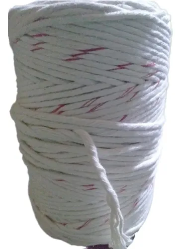 Hilo De Algodón Crudo 27 Hebras Con Hilo Rojo - Macramé