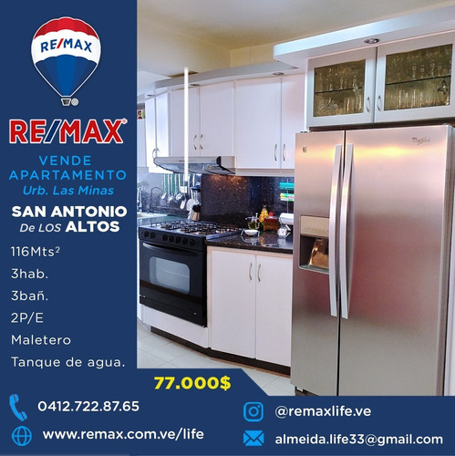 Imagen 1 de 23 de Apartamento En Venta En Zona Tranquila Y Privada. Urb. Las Minas, San Antonio De Los Altos - Remax Life.