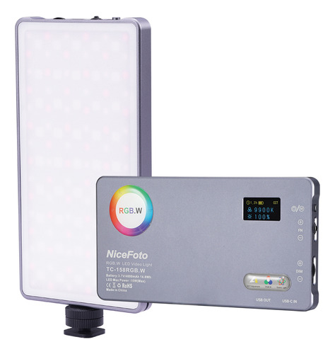 Luz De Video Led Rgb Nicefoto Tc158 Recargable 10w