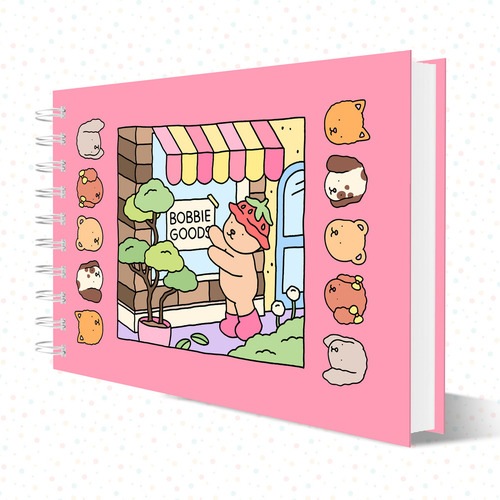 Livro De Colorir Bobbie Goods 50 Folhas Caderno De Desenhos Cor Rosa